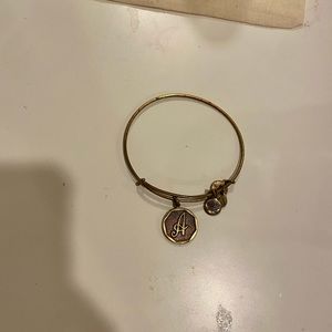 Alex and Ani gold charm bangle bracelet